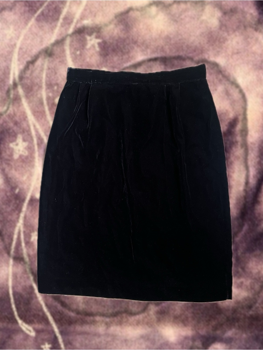 Vintage 90s black velvet skirt - Picture 3 of 5